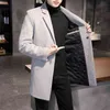 Men's Wool & Blends Men Winter Coat Fashion Turn-Down Collar Warm Thick Woolen Pea Male Trench Overcoat T220810