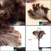 Dusters Household Cleaning Tools Housekee Organization Home Garden Anti-Static Ostrich Feather Fur Wooden Handle Brush Duster Dust Tool Me