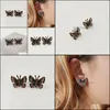 Saplama küpe takılar yaratıcı colorf rhinestones tatlı vahşi kelebek küpe kişilik kulak kadınlar diler desen 2021 kr2ea