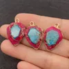Pendant Necklaces 2pcs Natural Emperor Jasper Stone Colored Faceted Semi-precious Diamond Shape For Making DIY JewelryPendant