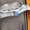 Full Diamond Mens Watch Montres Mécaniques Automatiques Saphir 41mm Business Montre-Bracelet Étanche Soigneusement Fabriqué Montre de Luxe2926