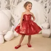 Abiti di fiori con paillettes Bambini per matrimoni per bambini a più tierd abito di comunione santa sweep bocchia da concorso 403