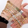 Bracelet de luxe à maillons épais pour femmes, mariage, cristal cubique cubique, CZ, bijoux de fête de Dubaï, 2022Bangle BangleBangle3021