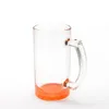 16oz Sublimation Clear Beer Cup with Handle Glass Tumblers Thermal Transfer Water Bottle by sea BBA13001