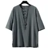 Chinese wind restoring ancient ways button loose cotton and linen men leisure joker 220509