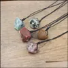 Arts And Crafts Healing Reiki Stone Mineral Pendants Necklace Natural Crystal Fluorite Rose Quartzs Tourmaline Agates A Sports2010 Dhgq5