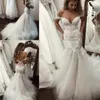 New Arrival Sexy See Through Off Shoulder Mermaid Wedding Dresses Illusion Sheer Neck Applique Bridal Wedding Gown