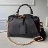 Louies vuttion tote soppel petite väskor lyxiga kvinnor designers malle väska full läder präglad tagg runda väska svarta handväskor purses m45571 m45531