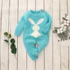 Baby Rompers Cute Rabbit Pom born Toddler Jumpsuit Outfit Long Sleeve Autumn Infant Girl Boy Winter Clothing Knitted Warm 220525275853812