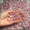 Arts And Crafts Arts Gifts Home Garden 25Mm Natural Rose Quartz Heart Shaped Crystal Energy Stone Craft Decoration Healing Gemstone Gem D