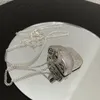 Hänge halsband gata retro personlighet 925 silver inlagd zirkon diamantspäckt hiphop hat halsband parspendant