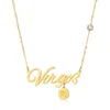 12 Zodiac Sign Necklace Stainless Steel Gold Chains Virgo Cancer Letter Pendants Charm Star Sign Necklaces for Women Choker Astrology Fine Fashion Jewelry