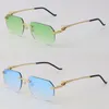 New Designer Frame Rimless Square Rectangle Sunglasses 028O Luxury Metal Womens Sun glasses Unisex 18K Gold Male and Female Adumbral Size:57-20-140MM