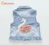 BabyInstar Baby Denim Vest for Fashion Swan Appliques Appliques rubecoat Children039s одежда жилетки для маленьких девочек ткани7483733