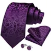 Cravates d'arc Dibangu pour hommes Purple Floral Paisley Cravate Business Formelle 100% Cravate de soie Pocket Square Set Mariage Party CravatBow