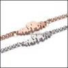 Lien chaîne Bracelets bijoux éléphant papillon Bracelets Animal lien Bracelet femme en acier inoxydable pour les femmes Accesso D4B