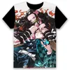 Erkek Tişörtler Kimetsu Hayır Yaiba Tema Boy Kostüm Anime Harajuku Erkekler T-Shirt Yaz Moda Üstleri 3D T Shirt Plus Streetwearmen's