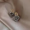 Stud South Korea's Design Fashion Jewelry Vintage Black Crystal Love Earrings Elegant en high-end dames prom-oorbellenstudie