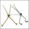 Tennis Bracelets Jewelry 3 Pcs/Lot Adjustable Stainless Steel Slider Chain For Making Diy Loops Connector Pendants Brac Dhkpp