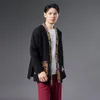 Asian ethnic clothing oriental Hanfu male Top Vintage cotton linen breathable men's clothes Spring Autumn outfit