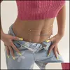 Belly Chains Body Jewelry Beach Holiday Fashion Sexig Tassel Thin Simple Cortile Imitation Crystal Zircon Elastic Set Beaded Chain Panties