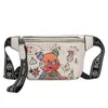 Mignon ours graffiti sac femme été nouveau à la mode ins étudiant sauvage messager poitrine sac sport taille sac