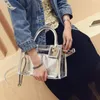 Akşam Çanta Su Geçirmez Şeffaf Omuz Jöle Çanta Çanta 2 adet Bir Set Şeffaf Çanta Moda Messenger Crossbody Tote El Kız için El