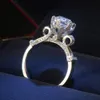 Principal novo aniversário de casamento de anel de diamante simulado Solid Solid Solid 925 Silver Ring Jewelry