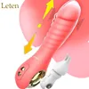 LETEN Feminino Aquecimento do vibrador realista Vibrador automático Pistão automático G Spot gotes vibrando brinquedos sexy para mulheres