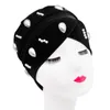 Beanie/Skull Caps Women Pearl Beads Velvet Turban Winter Bandanas Cap African Headwear Muslim Islamic Hair Care Headwrap Beanies Hat Davi22