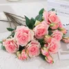 Couronnes de fleurs décoratives, roses artificielles, pour mariage, décoration de fête à domicile, Bouquet de fleurs séchées, décoratives