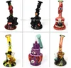 Partihandel Hopah 3D Evil Monster Face Design Glass Bong Water Pipes Handgjorda karaktär rökrör