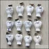 Pendant Necklaces Pendants Jewelry Natural White Turquoises Stone Carved Angel For Necklace Making Wholes Dhbxk