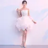 Sukienki imprezowe Modne Homecoming Bez rękawów seksowne z aplikacji ramionowych kryształowe specjalne okazję haute coutureparty