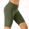 Yoga Outfits Shorts Fitness Sports Leggings Tight High Waist Elastic Side Pockets Gym Clothes Women Underwears Running Exercise Pants