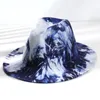 Unisexe coloré Graffiti grand bord Fedora pour femmes hommes coton à large bord chapeau mode Fedoras haut Jazz chapeau