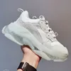 Balenciga Triple S Retro Designer Mens Womens Casual Shoe Balencaigas Shoes Beige Clear Sole All White Black Neon Green Pink Crystal Fashion Flat Boots Sports Sneakers Trainers