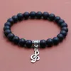 Fili di perline 8MM MaGlass Pietra Bracciale con perline Note musicali Charms Donna Uomo Strand Fai da te Perline fatte a mano Braccialetti con ciondoli Gioielli di moda Regalo F