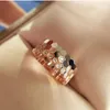 18K Rose Gold Pierścienie 925 Srebrne dla kobiet Slim Stacking Ring Pierścień Weddna Luksusowa biżuteria No Box2194034
