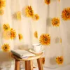 Zasłony zasłony Wzór słonecznika Tiul Decor Home Dekor Voile Kitchen Balcony Pokój Kwiatowe okno Blind Screening CurtainCurtain