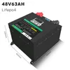 48V63AH LifePO4バッテリーBMS BluetoothソーラーシステムRVゴルフカートに適しています