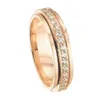 Designer Hoge kwaliteit Roterende paren Paar Ring Sky Star Titanium Steel Rose Color Fadeless Ring for Men and Women Gifts