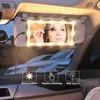 Miroirs compacts Miroir de voiture Maquillage de vanité avec 60 LED 3 Mode d'éclairage Pare-soleil arrière pour contrôle tactile Cosmétique AutomobileCompact