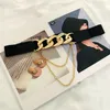 Ceintures de luxe or argent chaîne ceinture élastique en métal taille pour les femmes Stretch Cummerbunds dames robe manteau pull ceinture ceintures