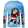 Мужские футболки бренда рождественская футболка с длинными рукавами мужчина Санта-Клаус Смешные рубашки Год панк-рок-животные аниме одежда мужской одежда