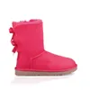 2022 Kobiety płaskie buty śnieżne Krótkie buty zimowe Triple czarny kasztanowy fioletowy różowy granatowy moda klasyczna damska damskie botki botki botki buty