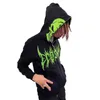 New Skull Embroidered Oversized Hoodie Women Y2K Gothic Punk Jacket Harajuku Zip Sweatshirt Women Street Trend Fashion Clothing