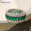 Elsieunee 100 925 Sterling Silver stworzył Pierścień Szmaragdowy Motanite dla kobiet rocznicowy przyjęcie koktajlowe Biżuteria Y1129644212