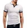 Été à manches courtes Polo hommes mode polos décontracté mince couleur unie affaires hommes polos vêtements pour hommes 220402