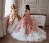 Девушка платья бальные платья роскошные цветочные девушки платье для свадебного перора
